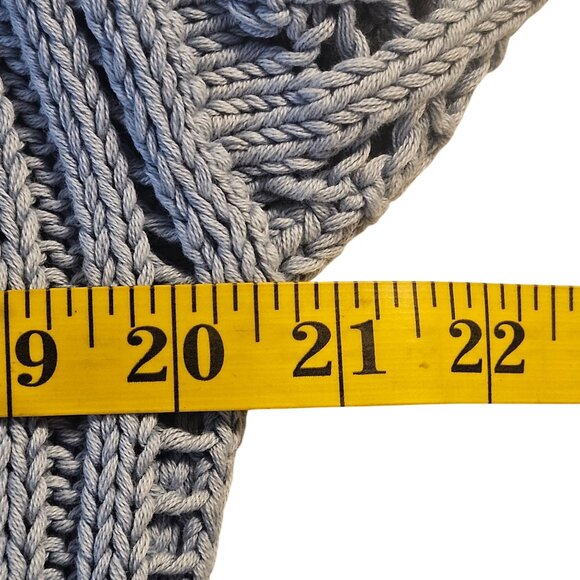 Sundance Women Chunky Knit Cardigan Blue M Crochet Boho Cottagecore Quiet Luxury - Picture 5 of 11